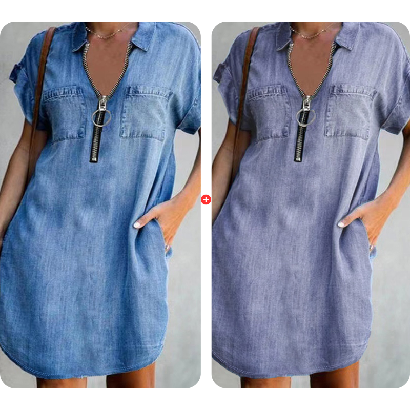 Clara - Relaxed Denim Shirt Dress