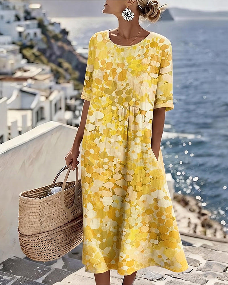 Freya - Printed Flowy Midi Dress