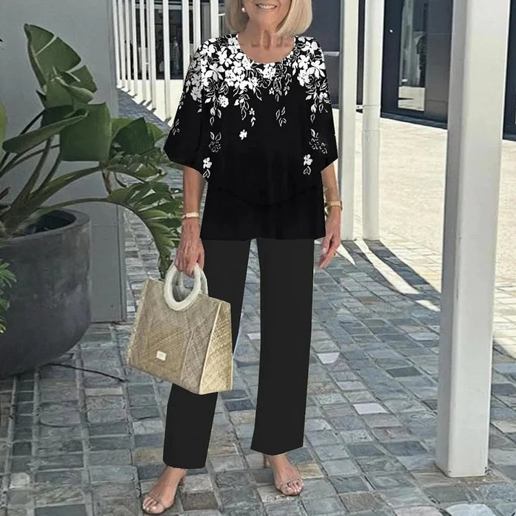 Gaia - Trendy Print Two-Piece Set