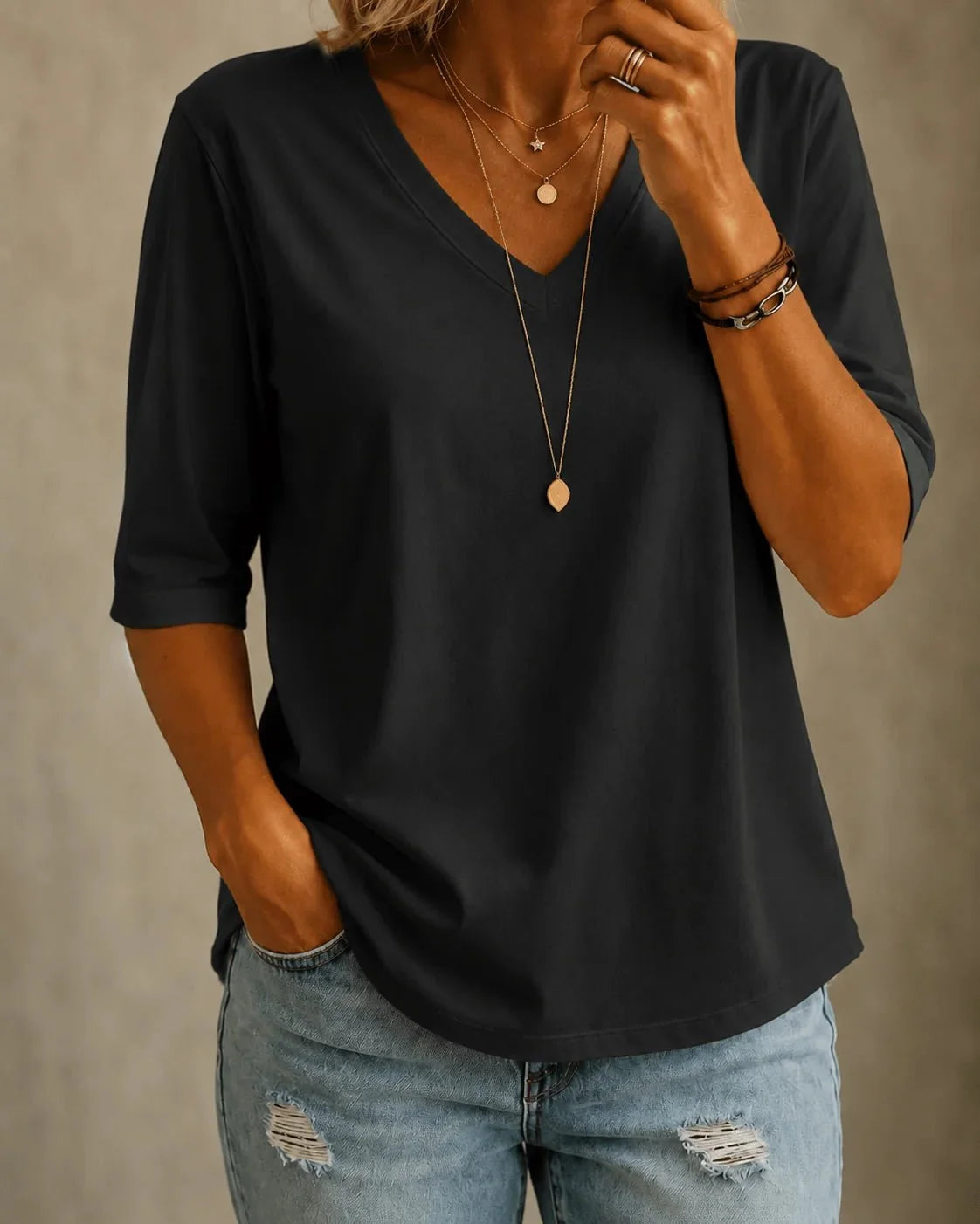 Ciara - Classic V-Neck Tee