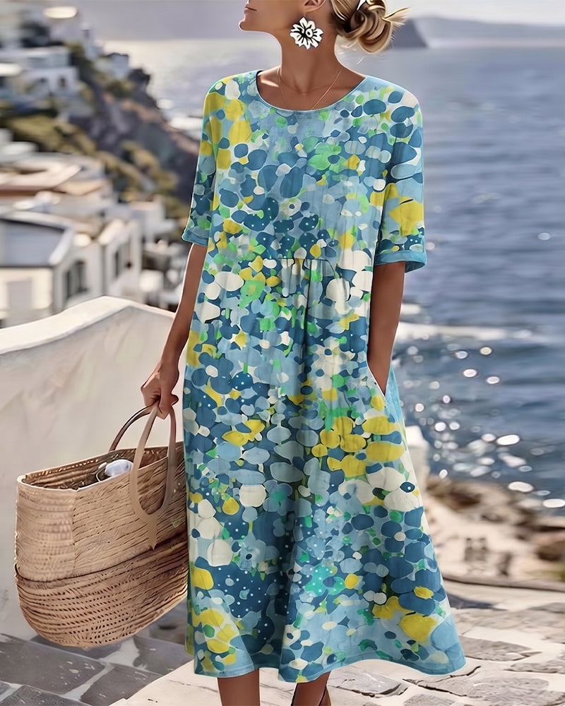 Freya - Printed Flowy Midi Dress