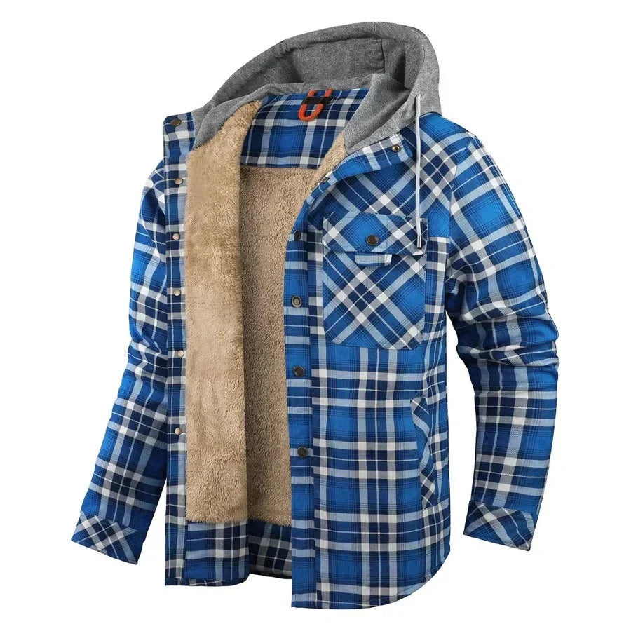 Austin – Lightweight Hooded Plaid Jacket