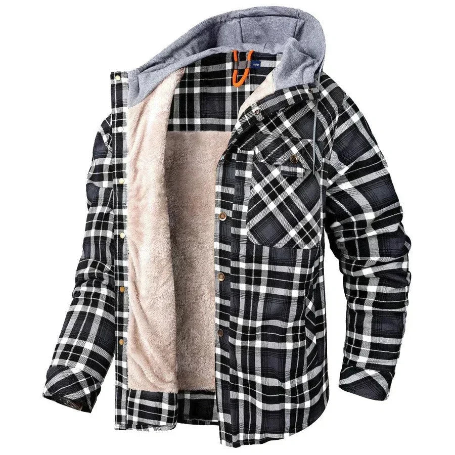 Austin – Lightweight Hooded Plaid Jacket