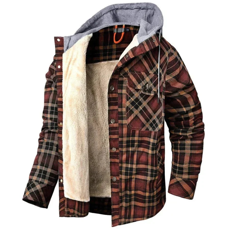 Austin – Lightweight Hooded Plaid Jacket