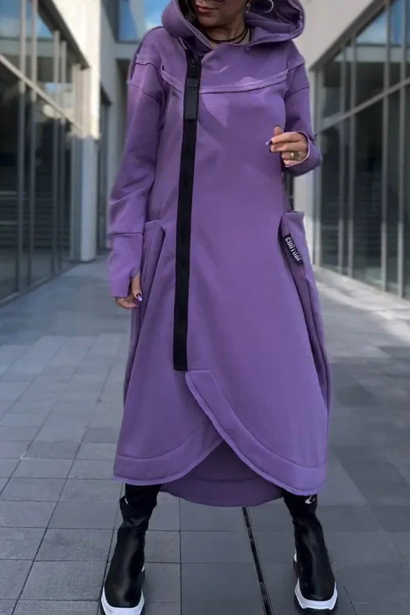 Rania - Long Jacket with Zipper