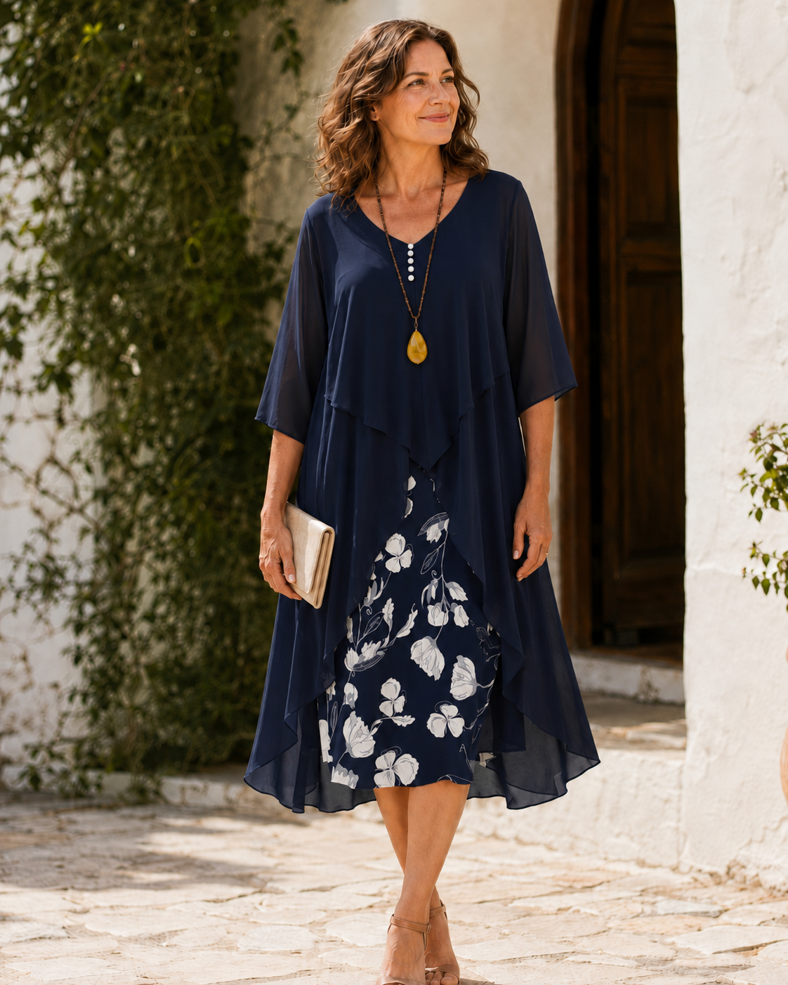 Mariel - Elegant Two-Piece Chiffon Maxi Dress