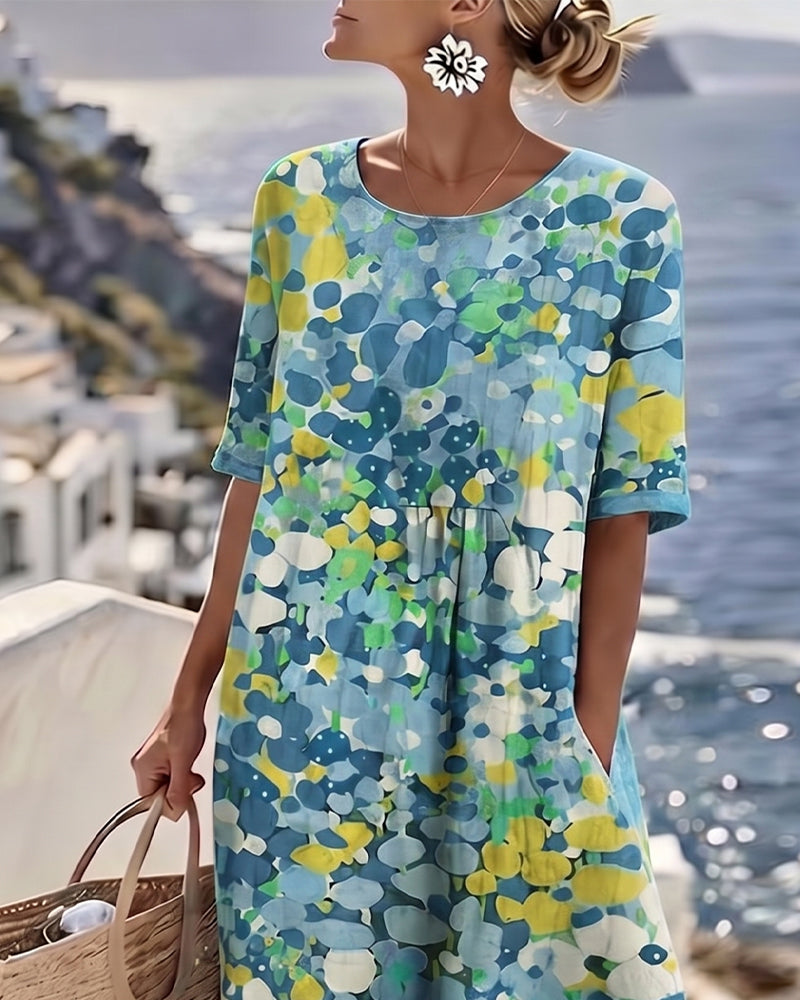 Freya - Printed Flowy Midi Dress