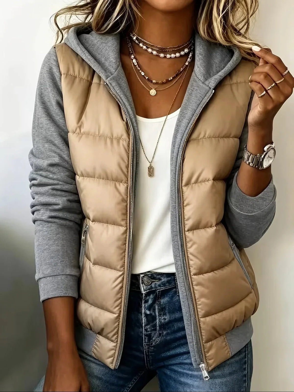 Parker – Padded Color-Block Jacket with Hood