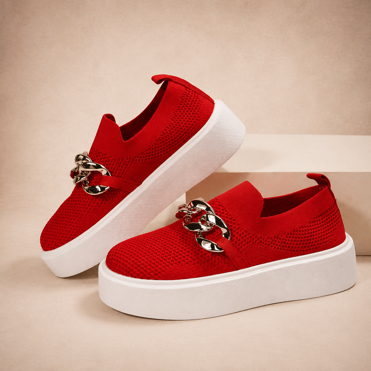 Scarlett - Loafers with Metal Chain Detail