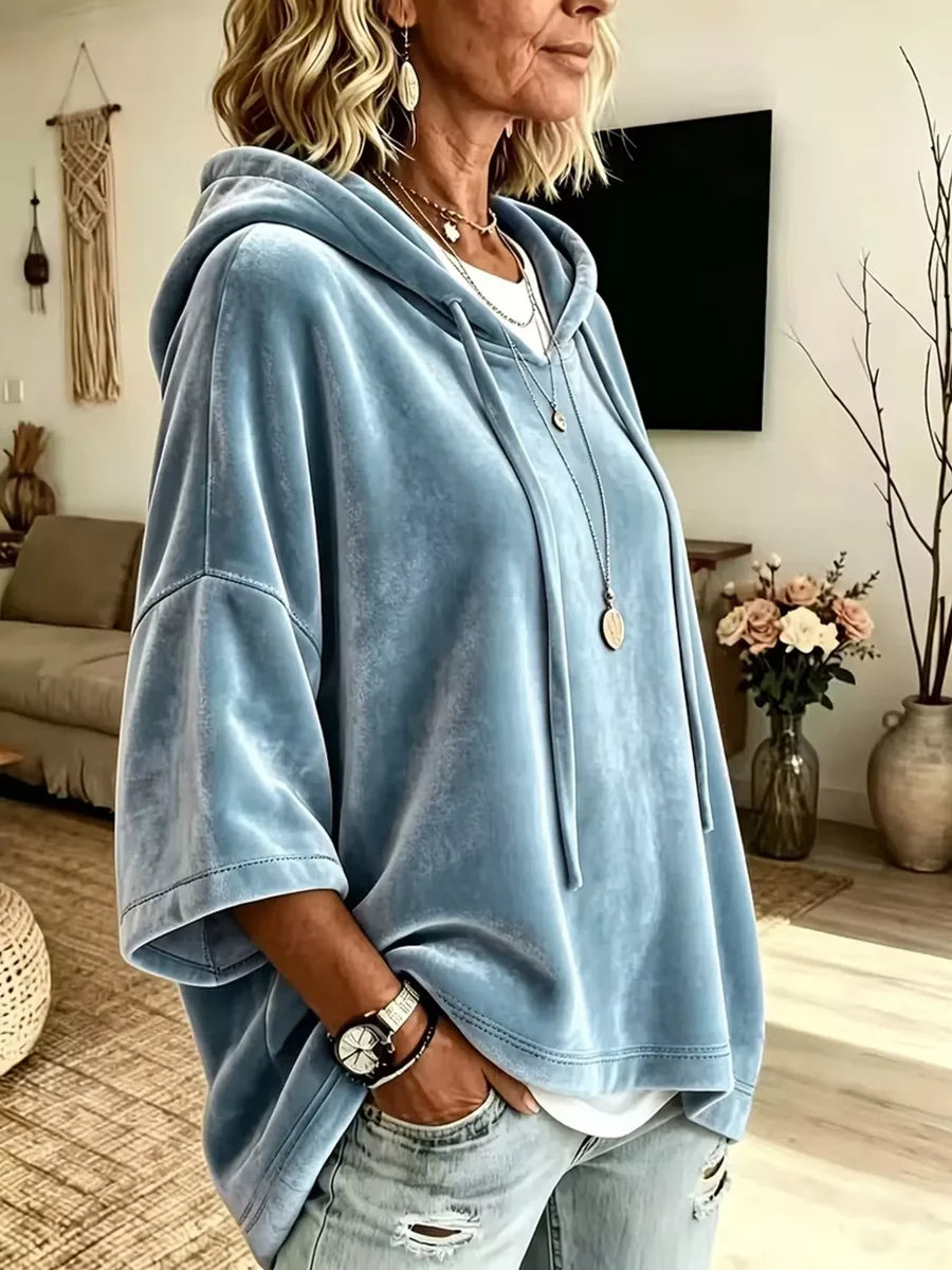 Giania - Velvet Oversized Summer Hoodie