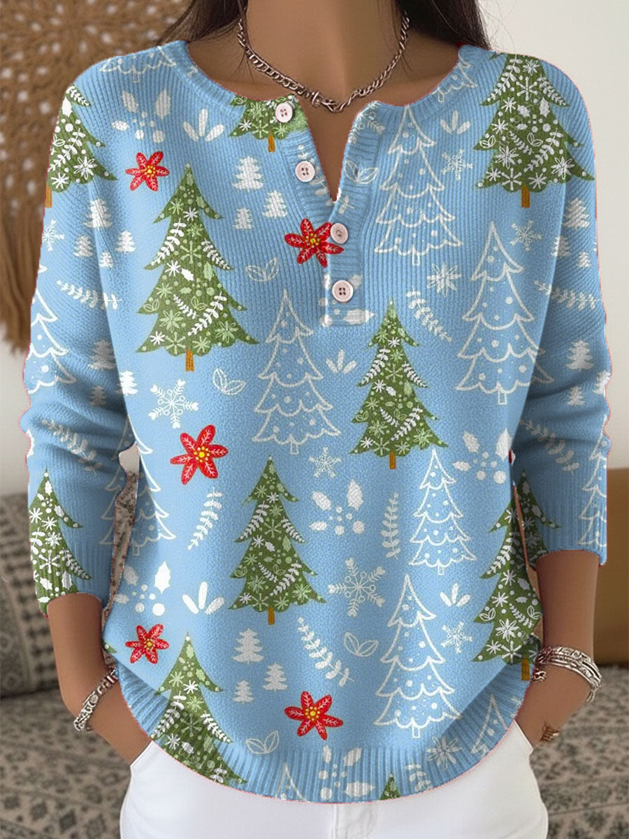 Clairre – Festive Christmas Sweater with Buttons