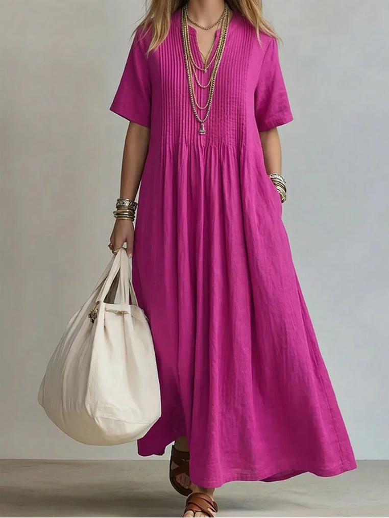 Elin - Flowing Pleated Elegant Dress