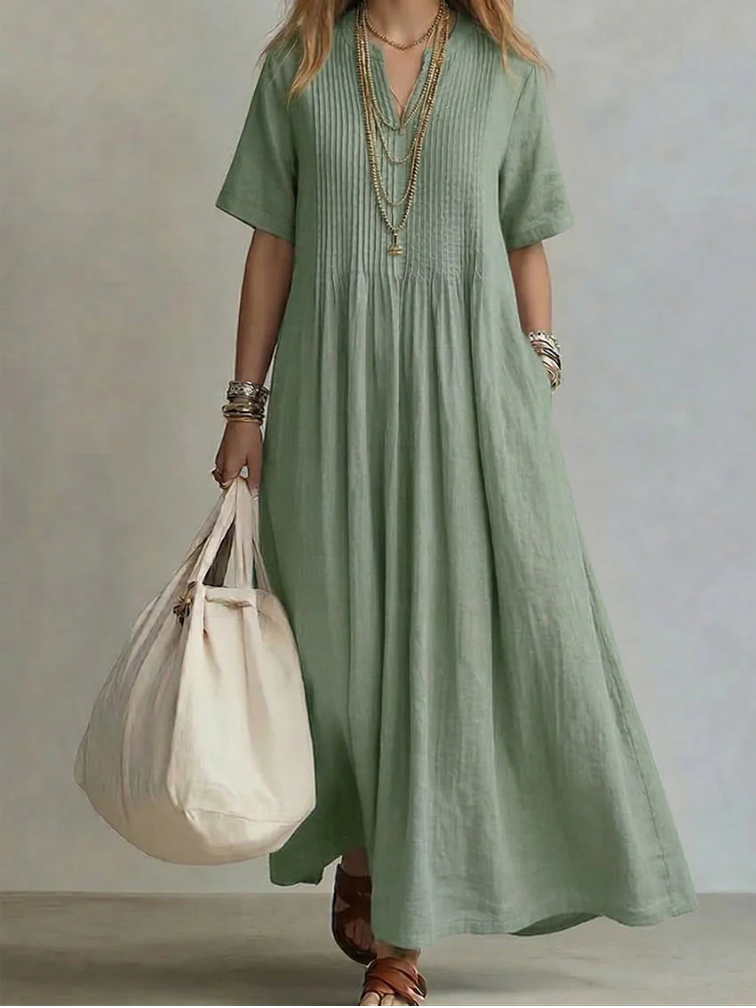Elin - Flowing Pleated Elegant Dress