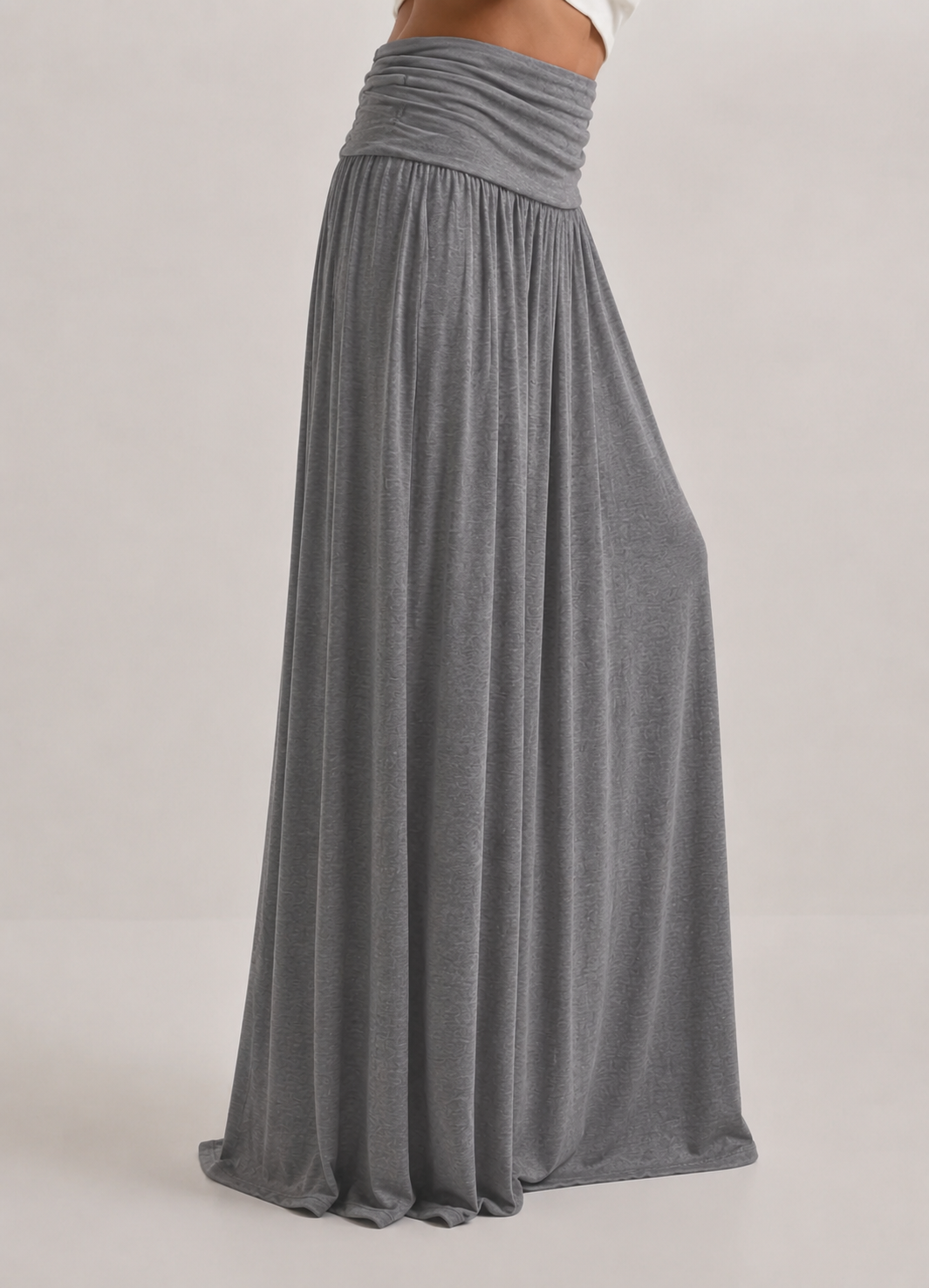 Maxine - Ruched Low Rise Maxi Skirt