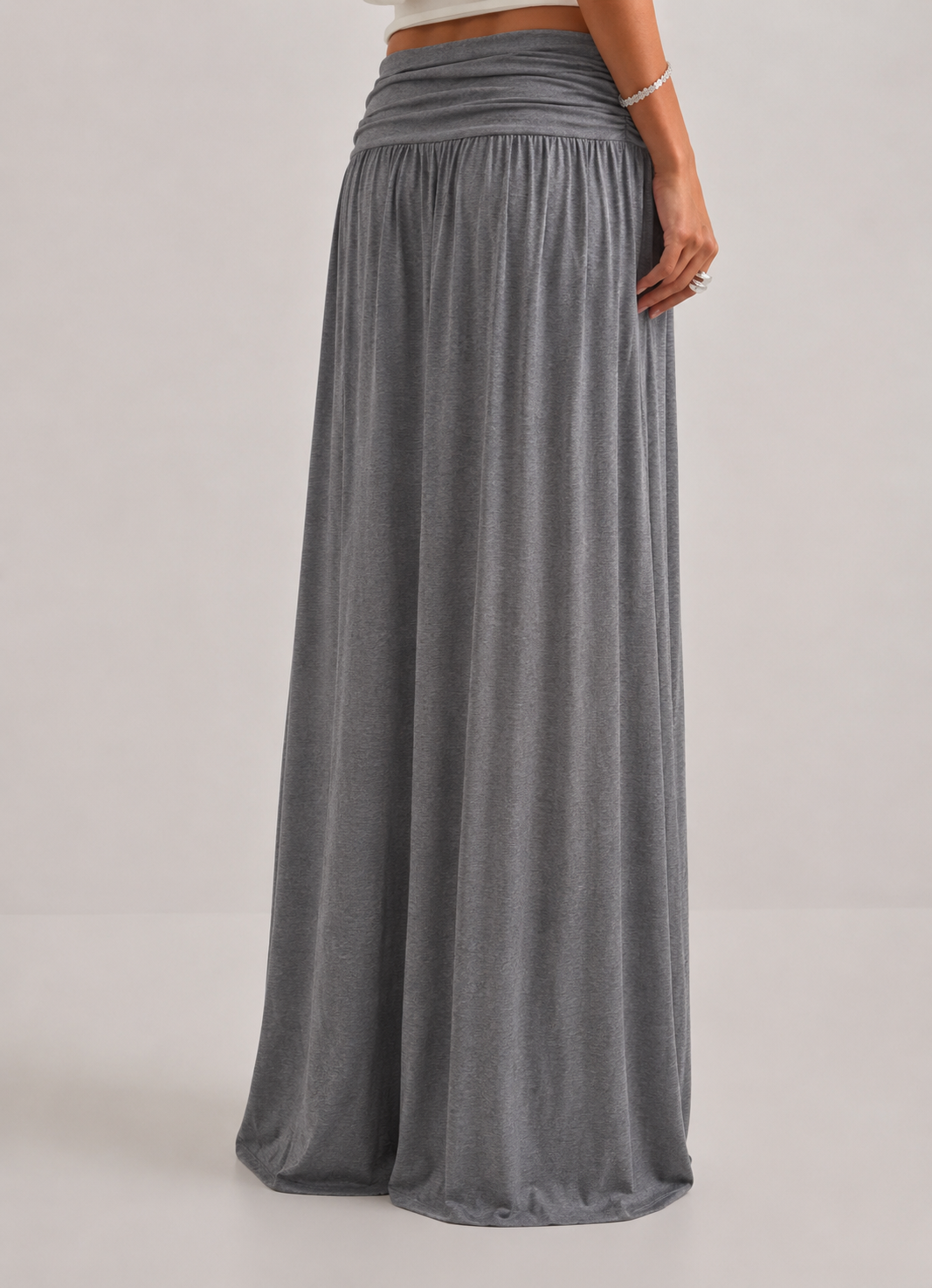 Maxine - Ruched Low Rise Maxi Skirt