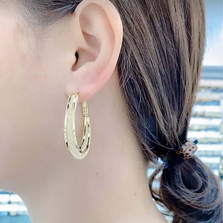 Marina – Woven Oval Silver Earrings