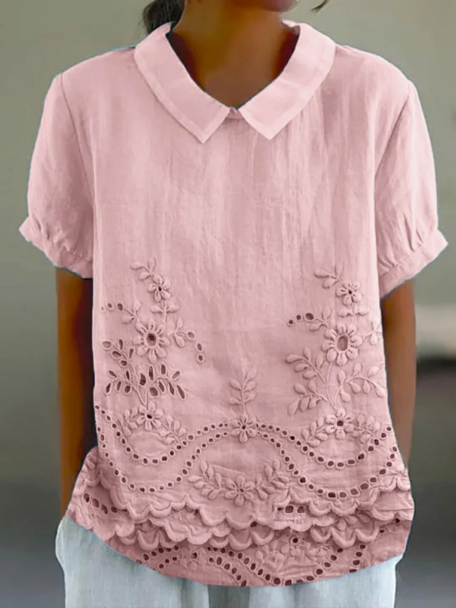 Lilian - Floral Embroidered Shirt