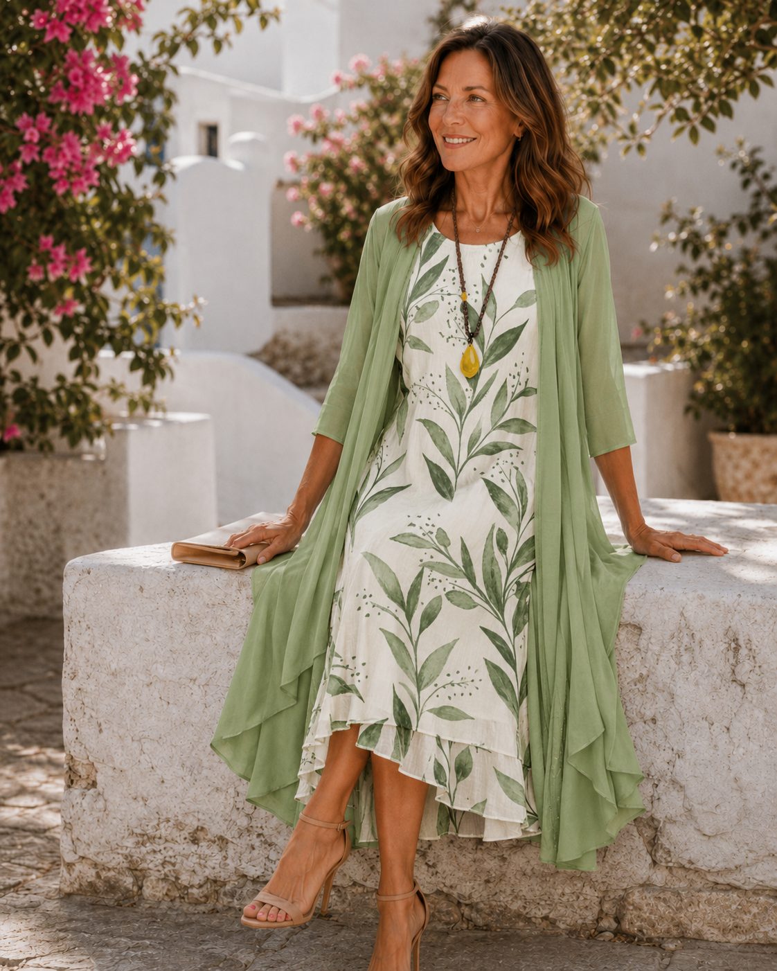 Olla - Elegant Two-Piece Chiffon Maxi Dress