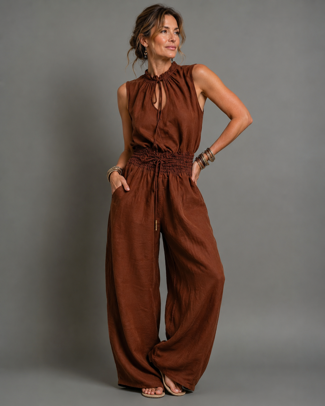 Gillian - Wide-Leg Sleeveless Jumpsuit