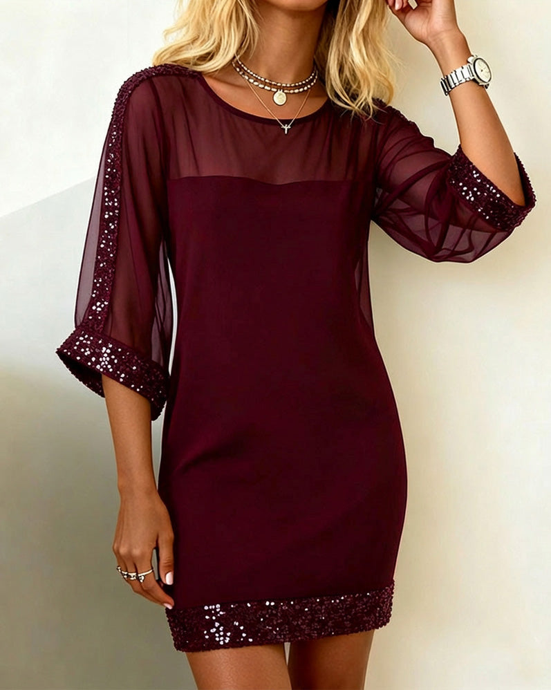Cassidy - Sparkling Sequin Mesh Dress