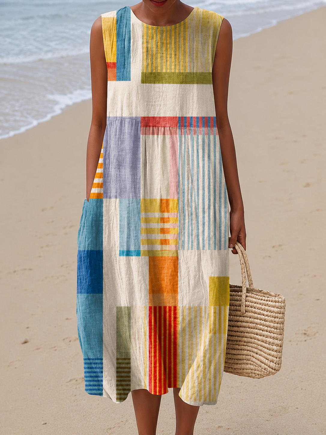 Kia - Geometric Midi Dress