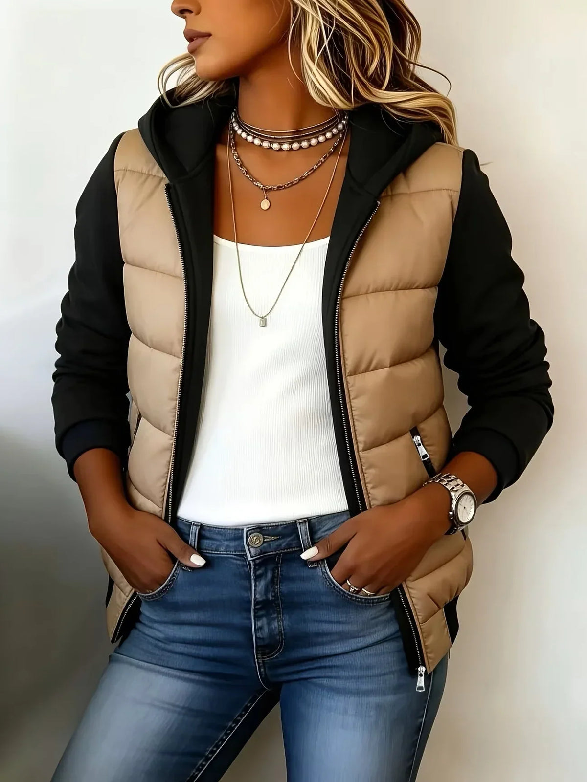 Parker – Padded Color-Block Jacket with Hood