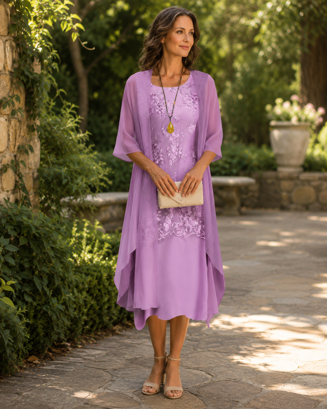 Lia - Elegant Two-Piece Chiffon Maxi Dress