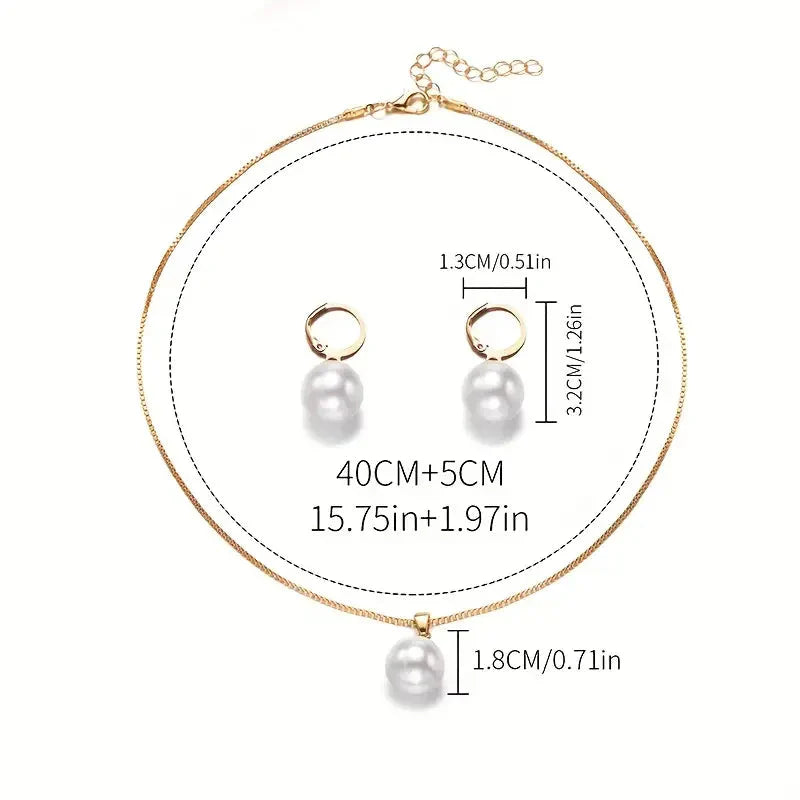 Faye - Elegant Graceful Pearl Necklace Set
