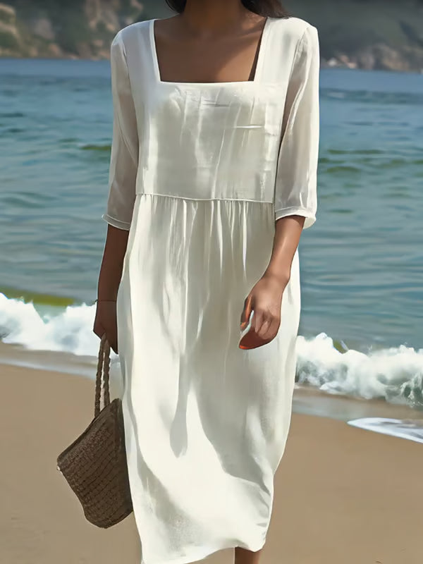 Elara – Cotton and Linen Dress