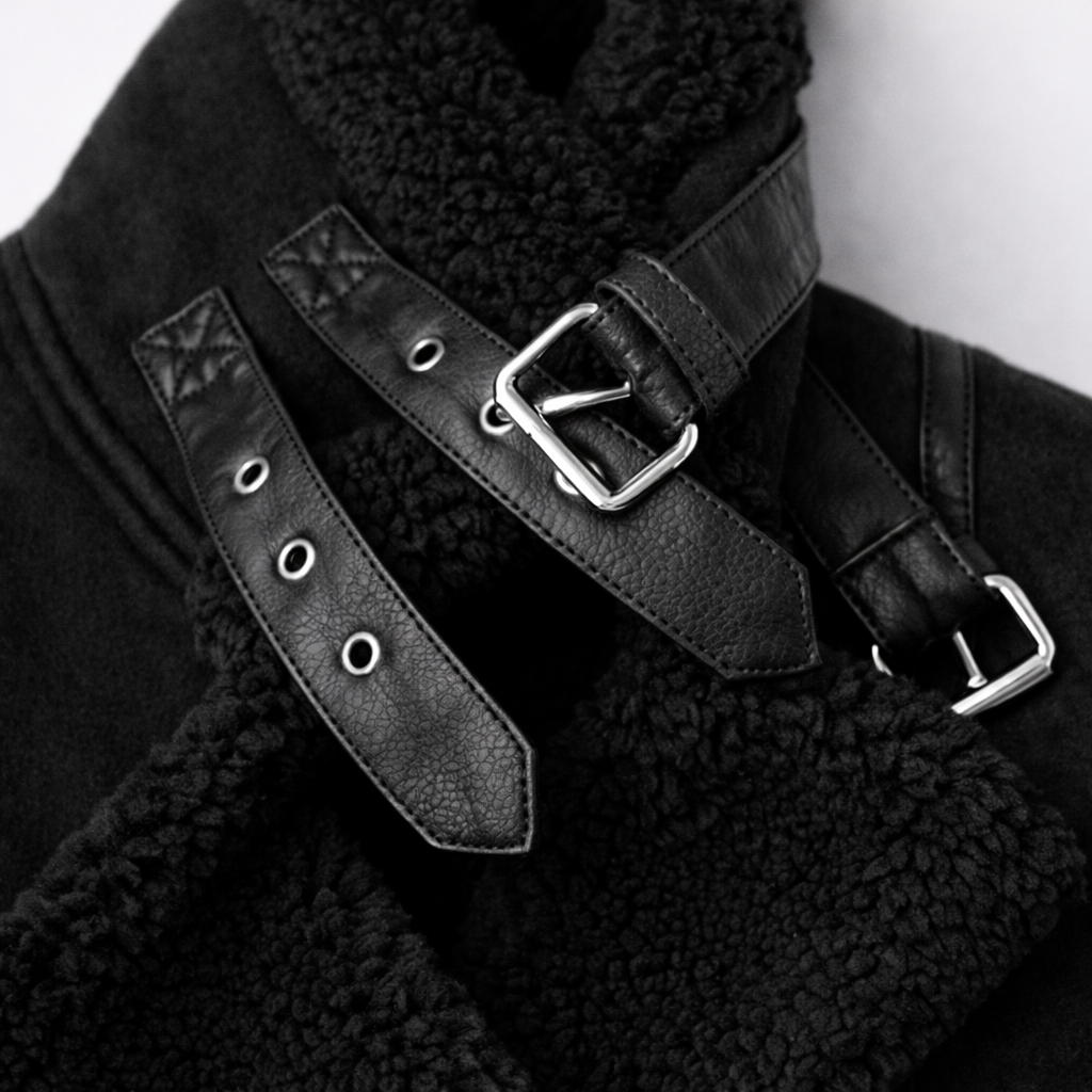 Aurelia – Shearling Suede Aviator Jacket