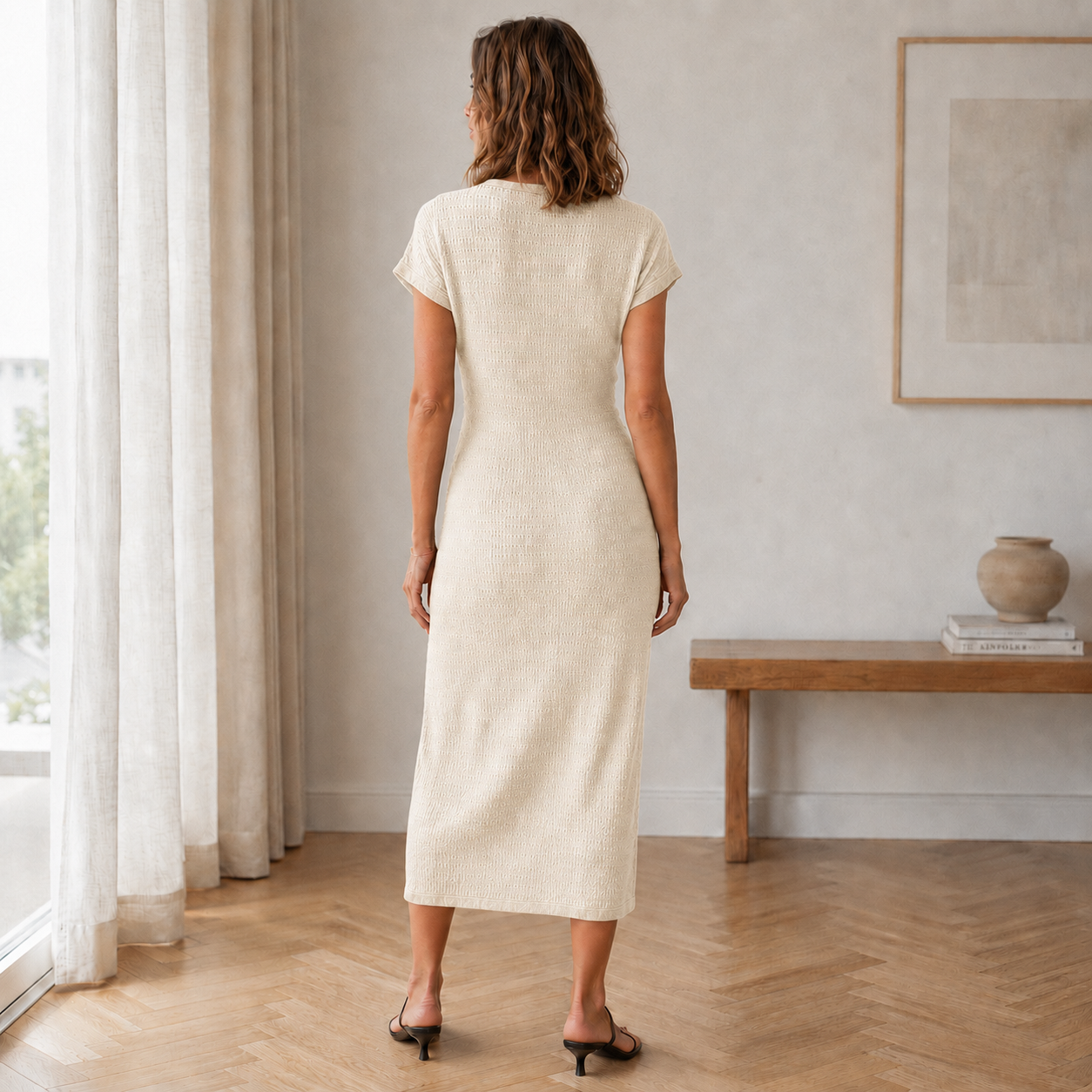Pricila - Ribbed Knotted Midi Dress