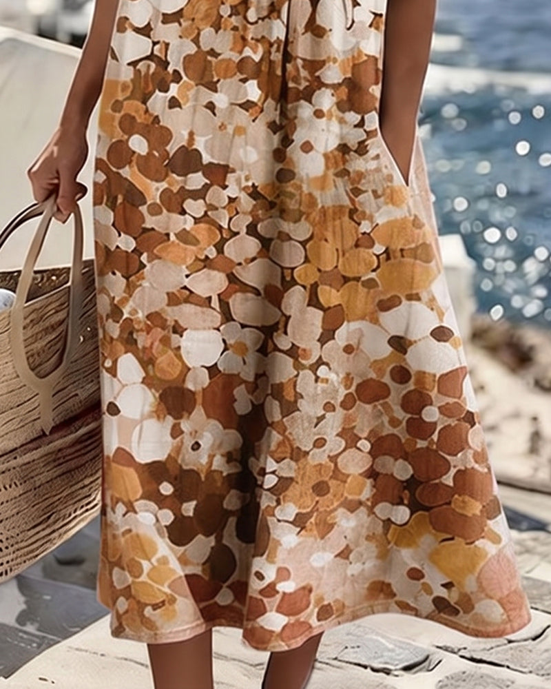 Freya - Printed Flowy Midi Dress