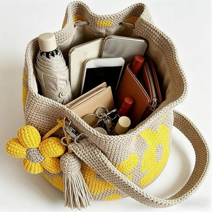 Livia - Handmade Crochet Floral Tote Bag