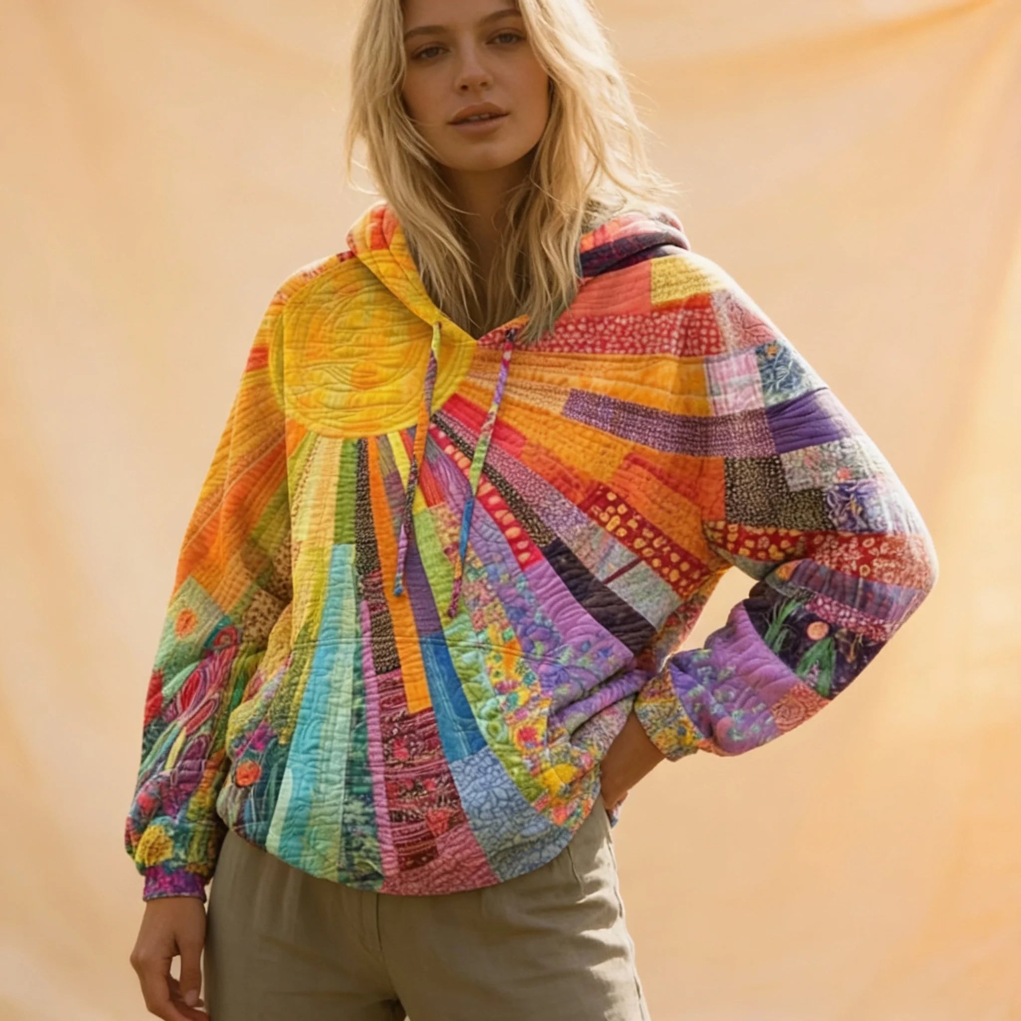 Lilian – Multicolour Patchwork Hoodie