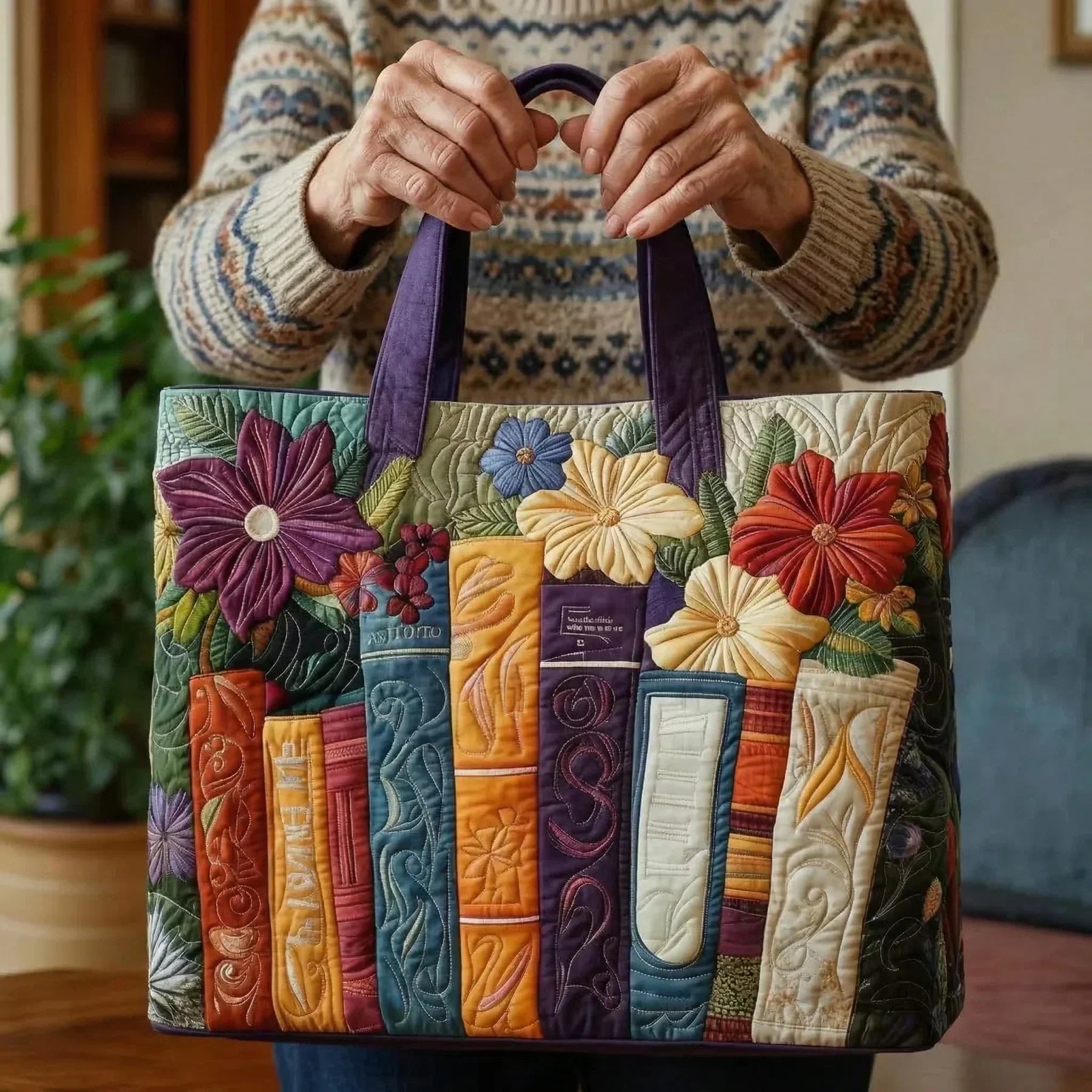 Dottie – Book Lovers Quilted Tote Bag