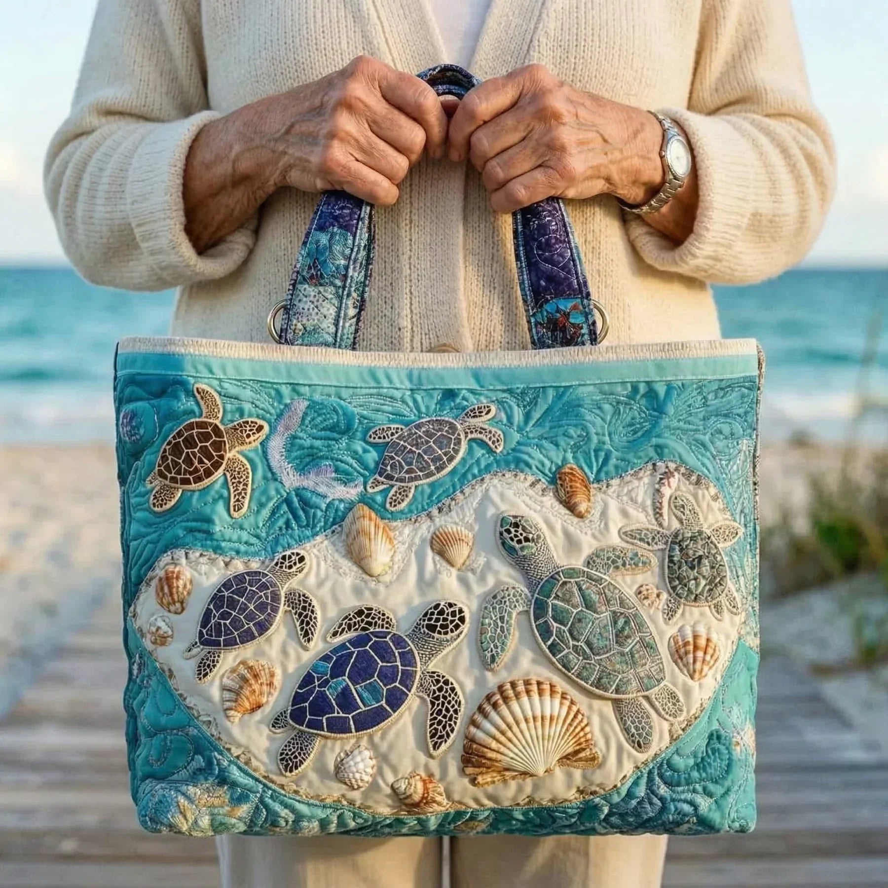 Clover – Love for Turtles Handmade Tote Bag