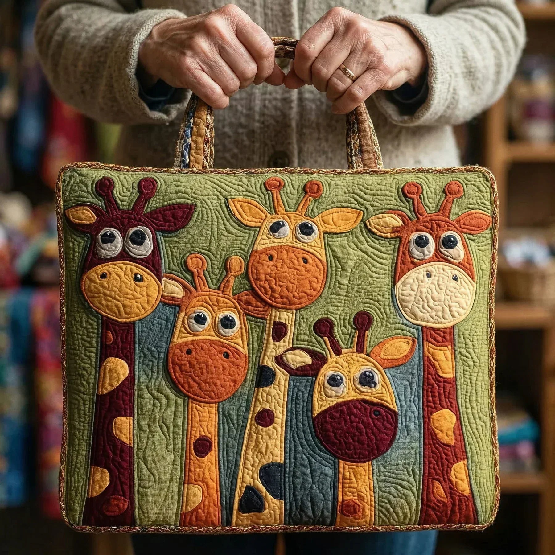 Bambi – Giraffe Quilted Tote Bag