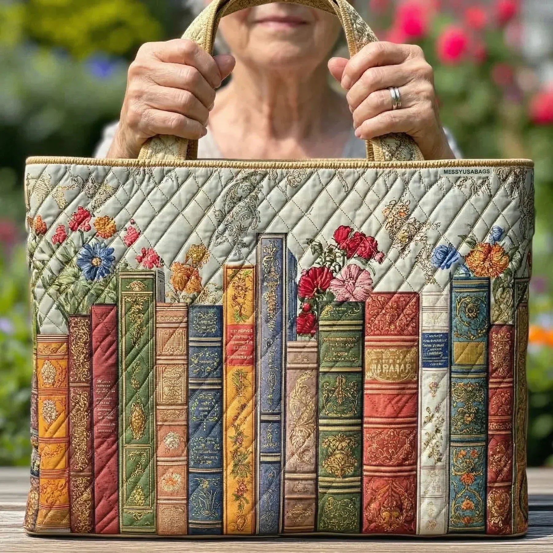 Fawn – Enchanted Library Quilted Tote Bag