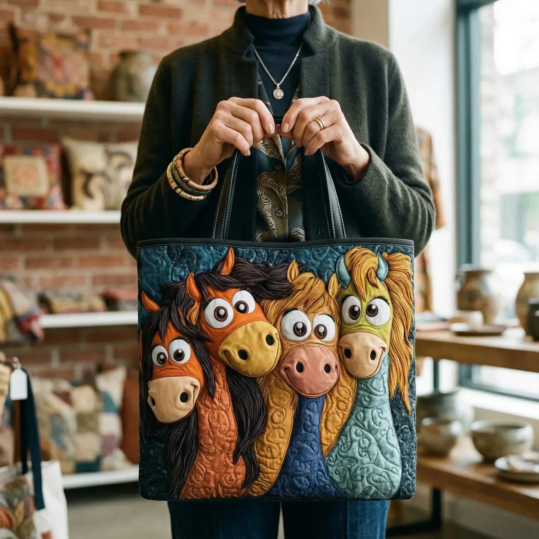 Nellie – Playful Ponies Handmade Tote Bag