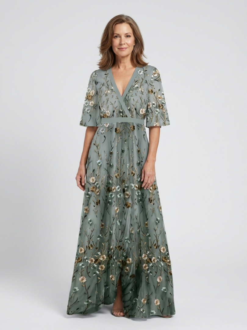 Avril - Floral V-Neck Maxi Dress