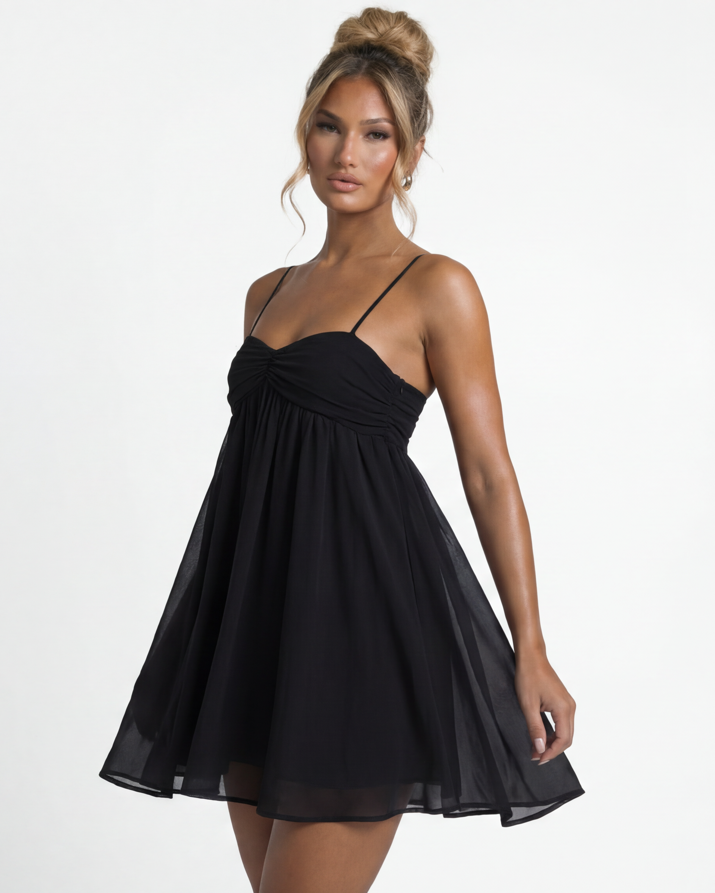 Rachel - Flowy Babydoll Mini Dress