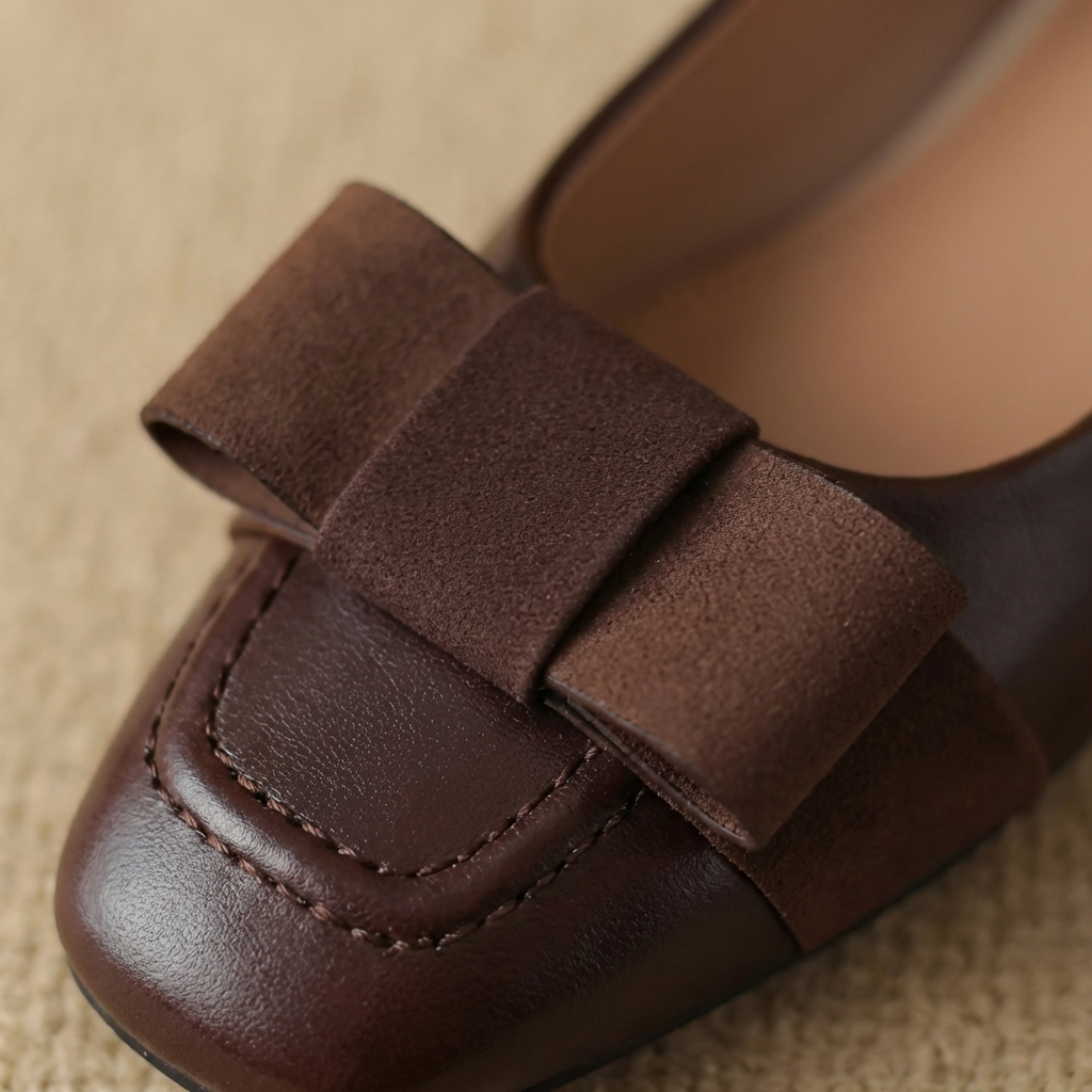 Cara - Bow Leather Flats