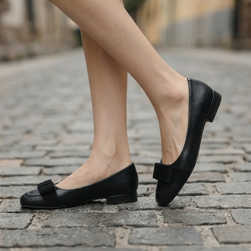 Cara - Bow Leather Flats