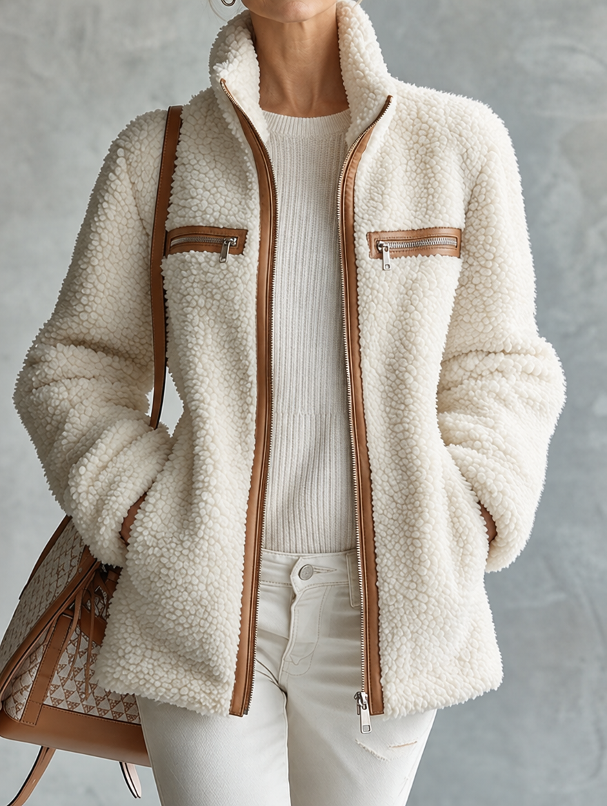 Chiara – Retro Fleece Zip-Up Jacket