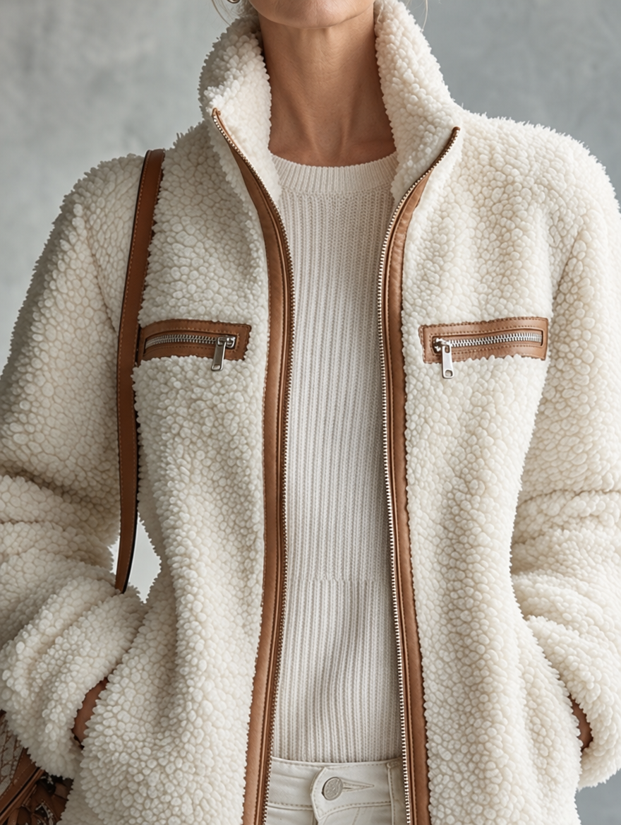 Chiara – Retro Fleece Zip-Up Jacket