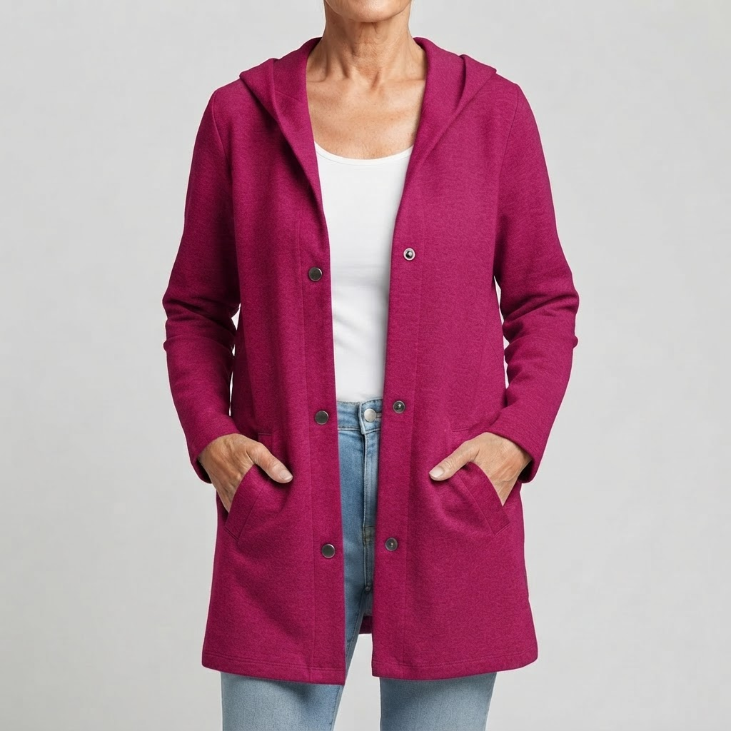 Savannah – Hooded Knit Cardigan with Buttons
