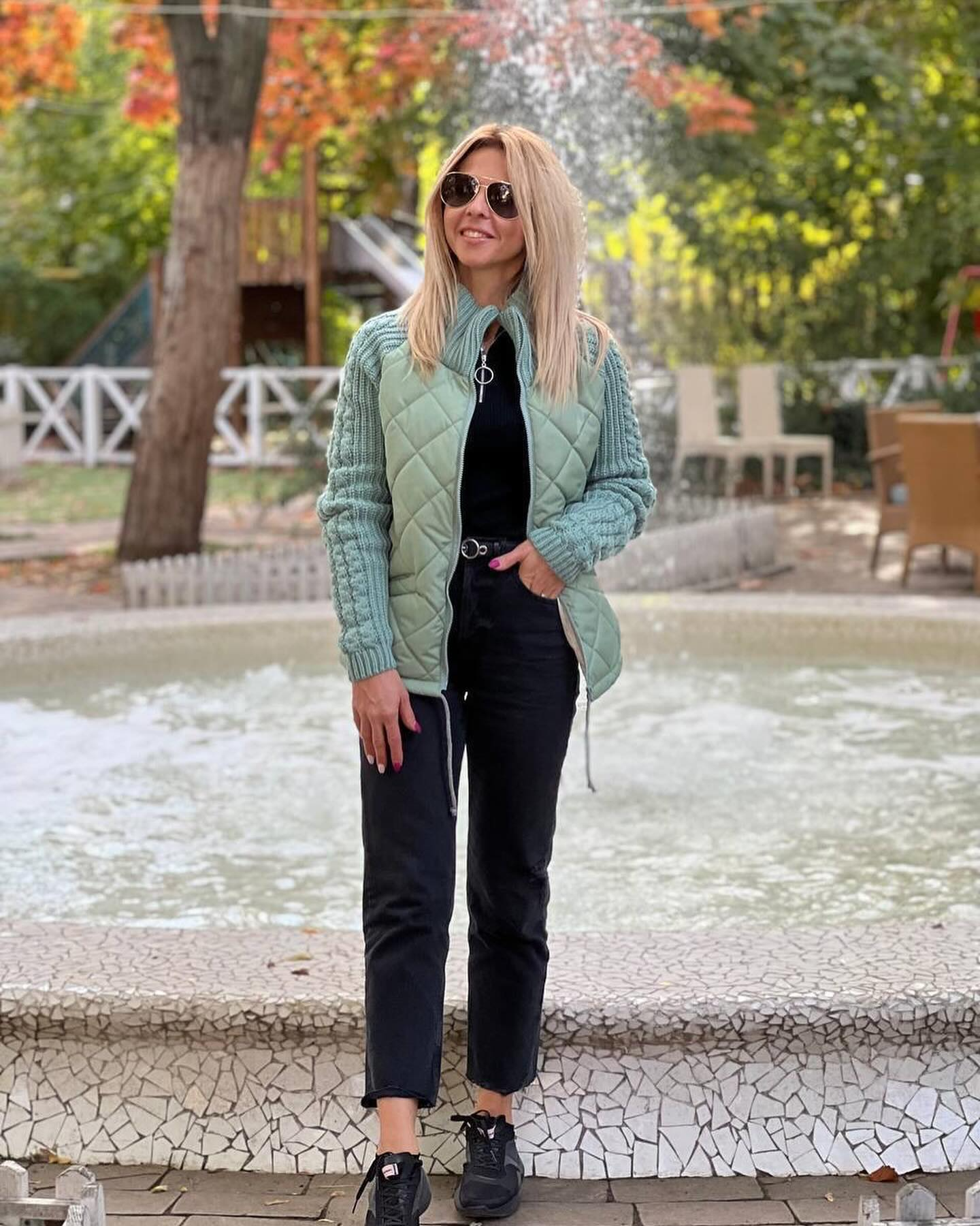 Naomi – Patchwork Knitted Jacket for Women