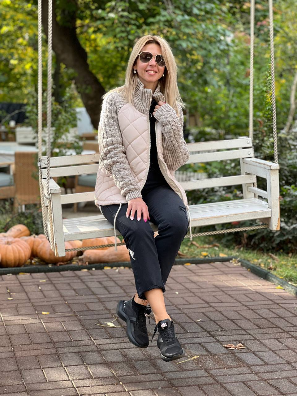 Naomi – Patchwork Knitted Jacket for Women