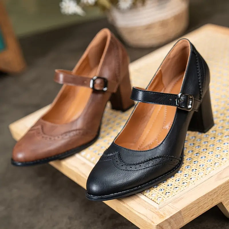 Aleza - Leather Orthopedic Mary Jane Shoes
