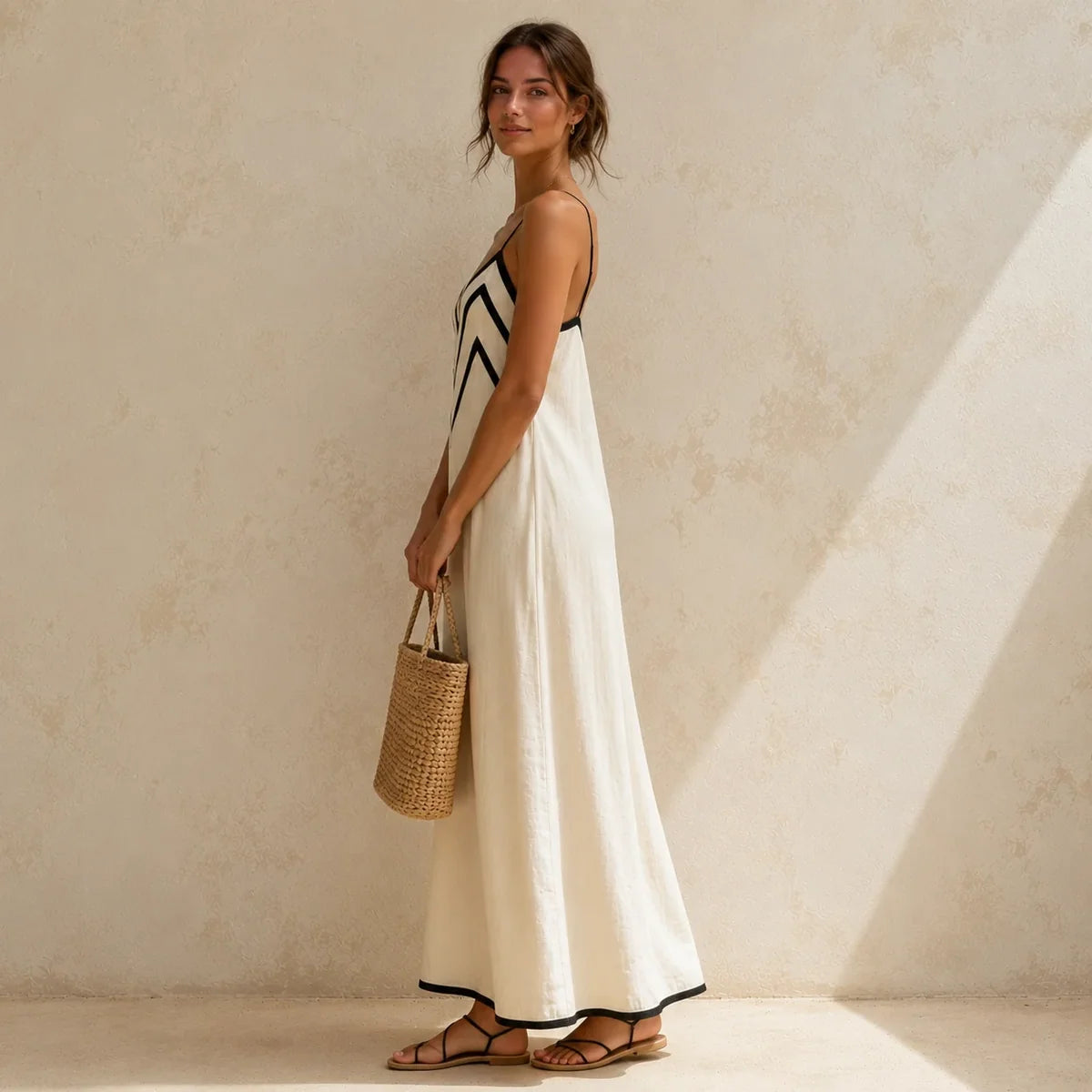 Candace - Chevron Contrast Maxi Dress